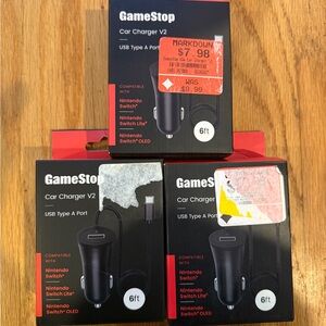 GameStop Car Charger V2 BNWT Set of 3
